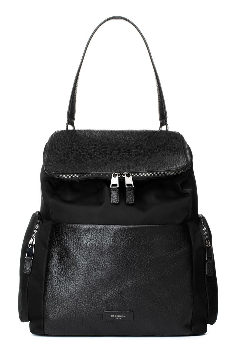 Alyssa Water Resistant Convertible Diaper Backpack, Main, color, BLACK