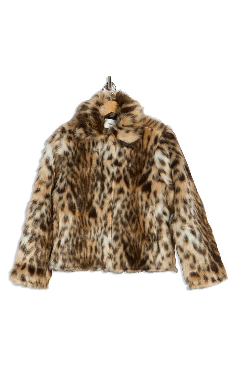 JASON WU Leopard Faux Fur Jacket, Alternate, color, Pale Brown Leopard