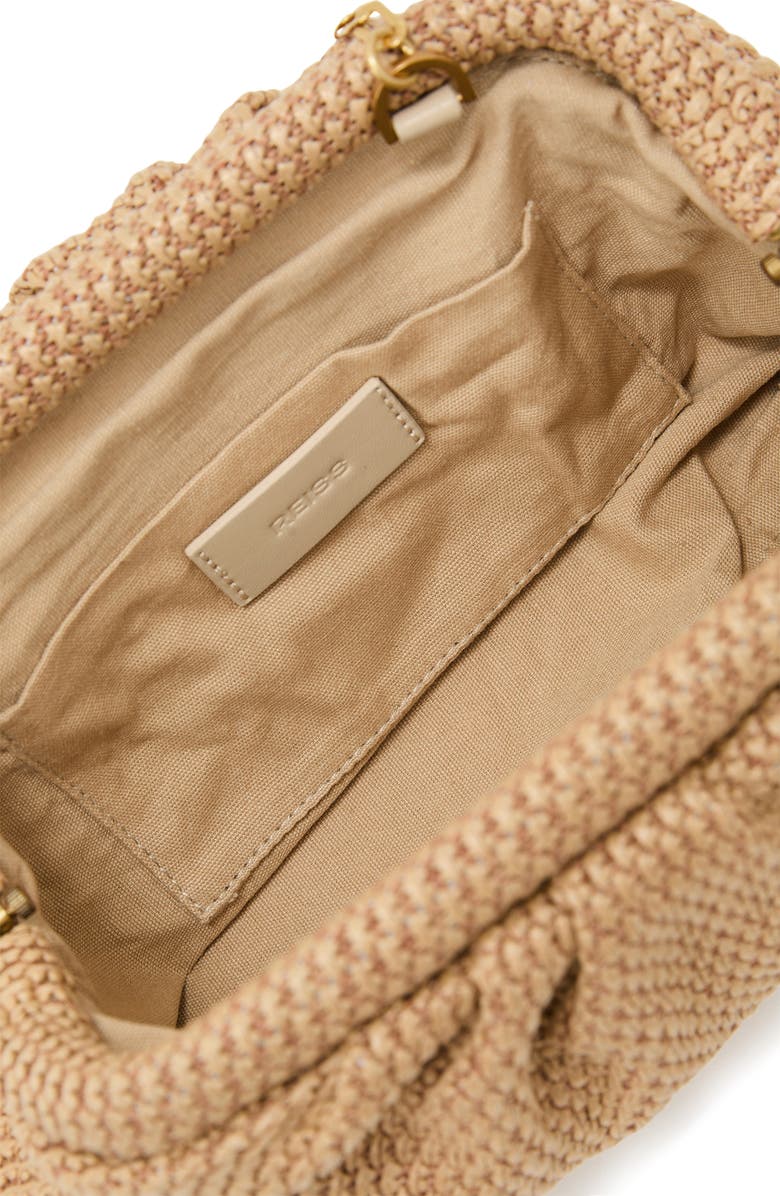 Reiss Georgia Woven Raffia Clutch, Alternate, color, Natural