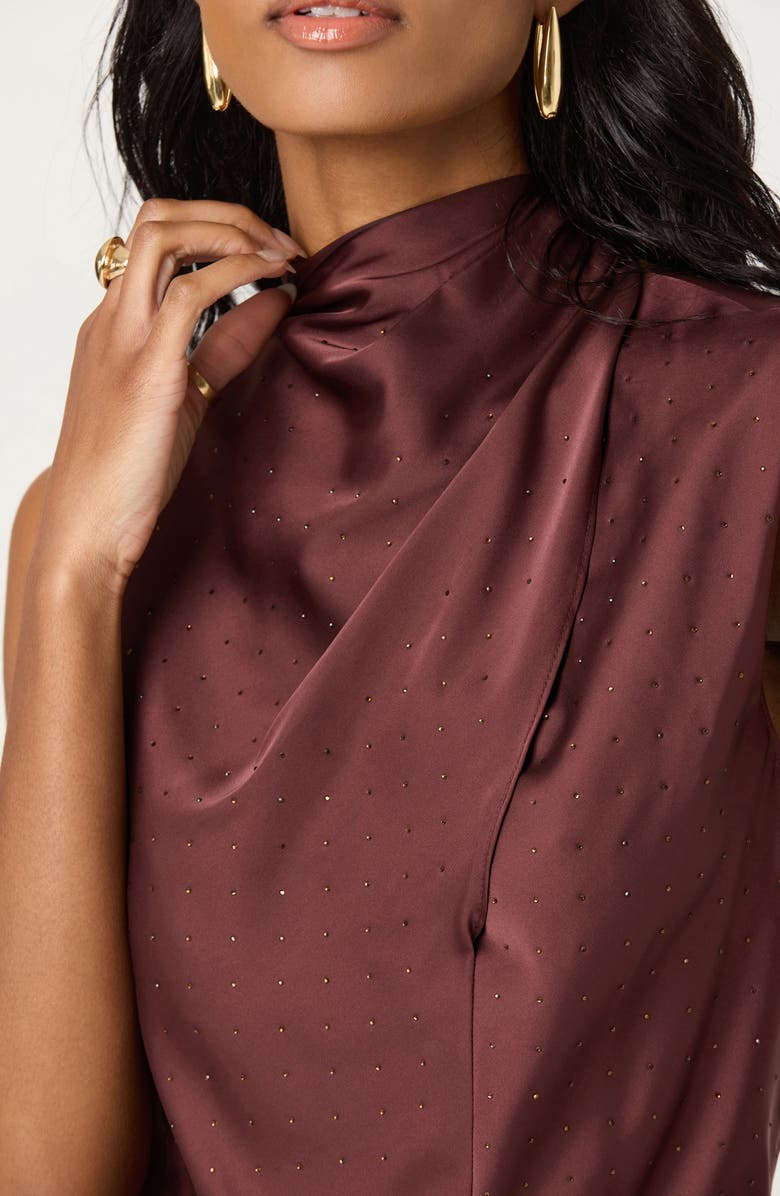 ASTR the Label Inaya Crystal Studded Sleeveless Top, Alternate, color, Dusty Plum