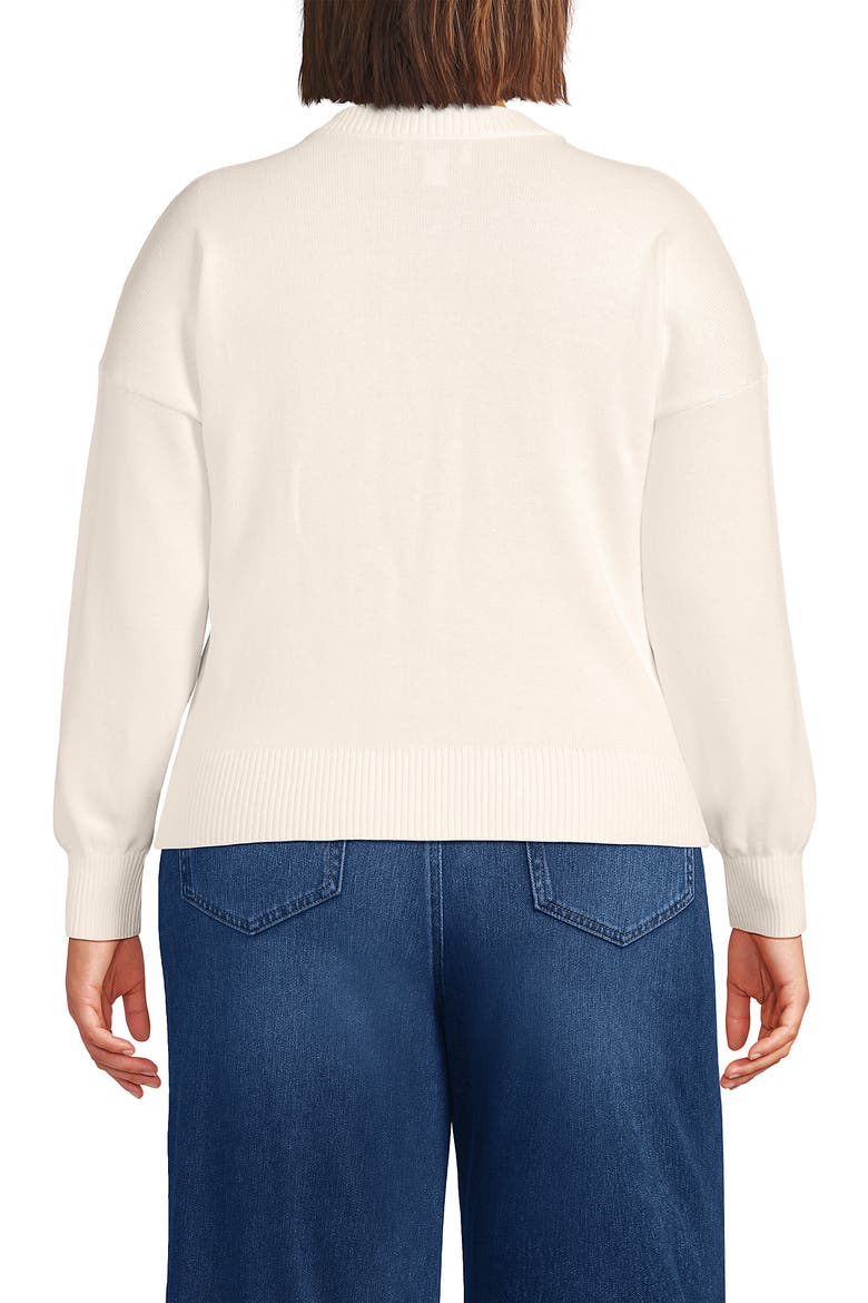 Cotton Embellished Cardigan Sweater, Alternate, color, Basketball/Fresh Ivory