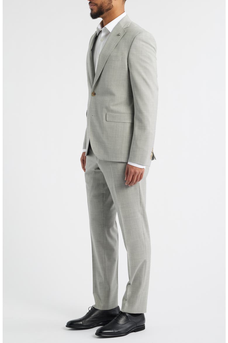 Esprit Contemporary Fit Light Grey Mélange Stretch Wool Suit, Alternate, color, LIGHT GREY