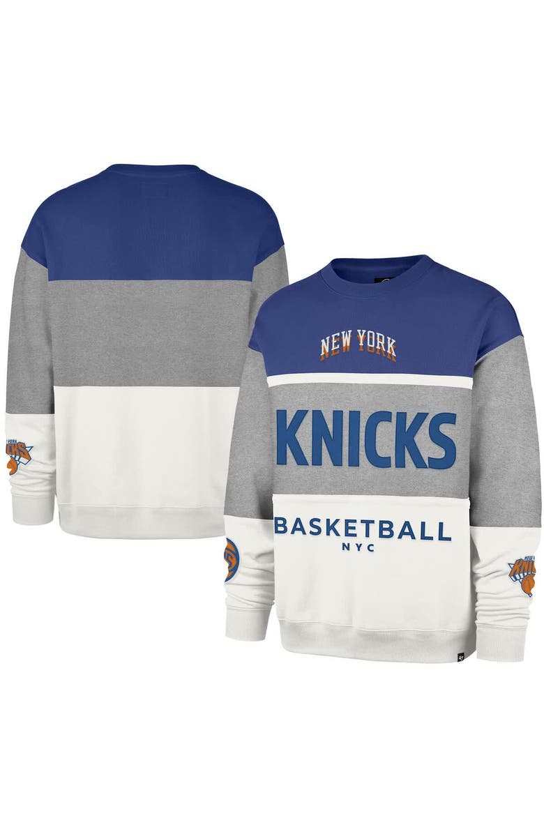 '47 Unisex '47 Gray New York Knicks 2024/25 City Edition On Five Maximalist Pullover Sweatshirt, Main, color, 