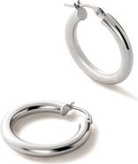 Ana Luisa White Gold Hoop Earrings - White Gold Classic Hoops Medium