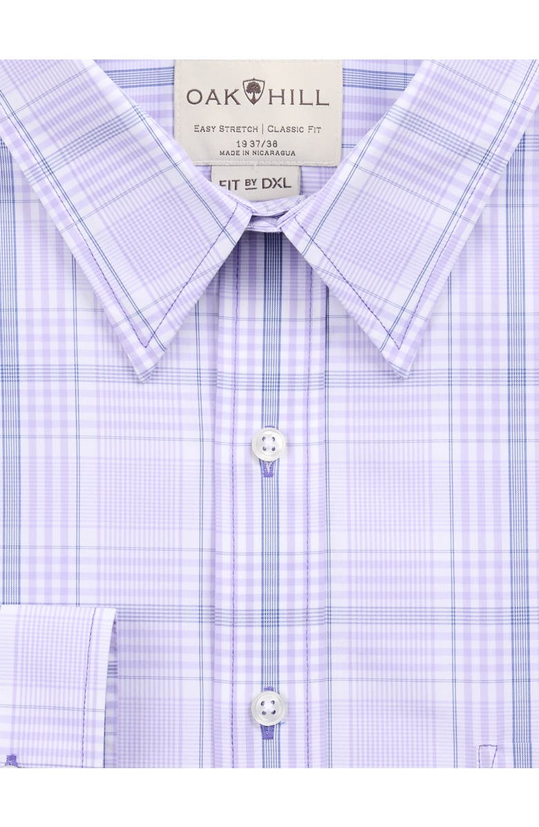 Oak Hill by DXL Big & Tall Plaid Dress Shirt, Alternate, color, Purple