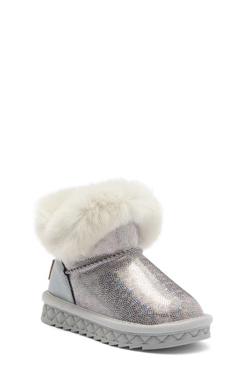 Kids' Faux Fur Trim Glitter Boot (Toddler & Little Kid)