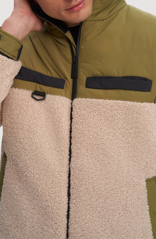 NOIZE NOIZE LUKAZ FAUX SHEARLING TRIM PUFFER JACKET