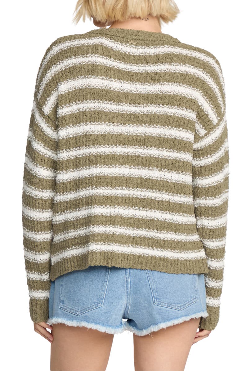 Volcom Stripe V-Neck Sweater, Alternate, color, Light Army