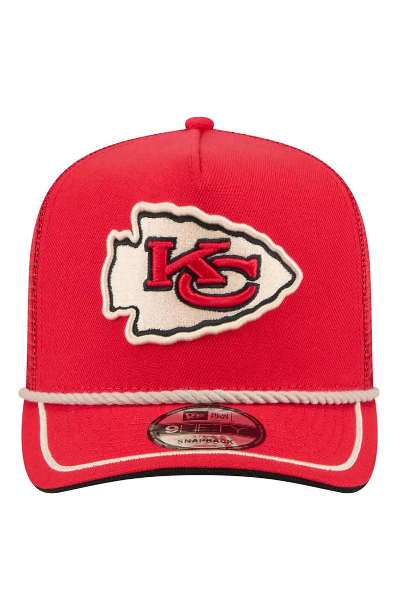 New Era Men's New Era Red Kansas City Chiefs Vintage Team Rope A-Frame Trucker 9FIFTY Snapback Hat, Alternate, color, 