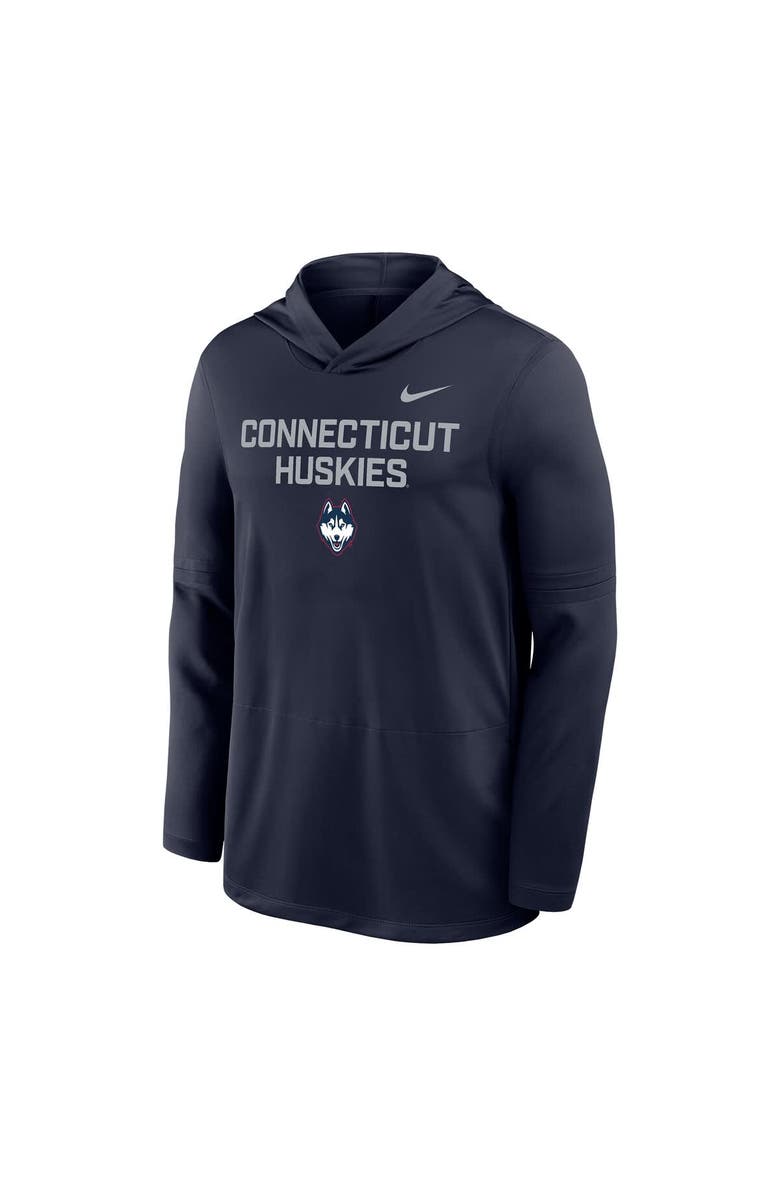 Nike Men's Nike Navy UConn Huskies 2025 Sideline Dri-FIT Long Sleeve Hoodie T-Shirt, Alternate, color, 