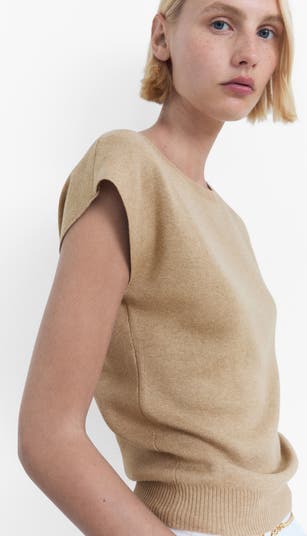 Fine Knit Cap Sleeve Sweater