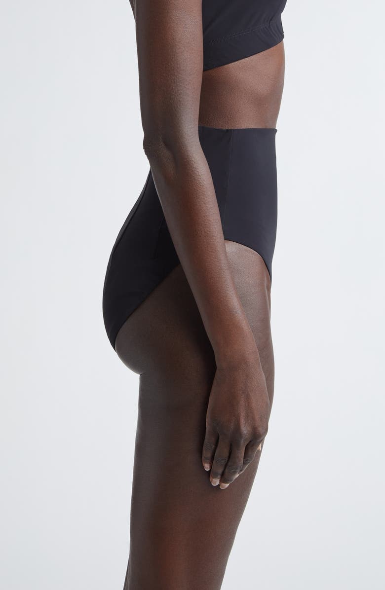 Rick Owens Dirt Brief High Waist Bikini Bottoms, Alternate, color, Black