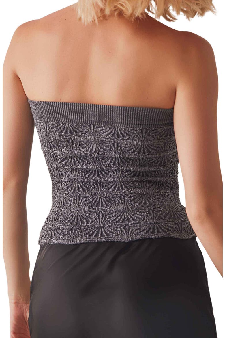 Love Letter Jacquard Tube Top, Alternate, color, BLACK