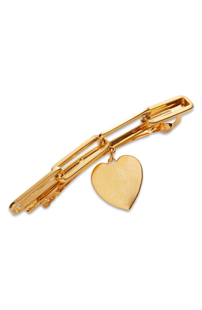 LELET NY Heart Charm Chain Link Barrette, Main, color, 
