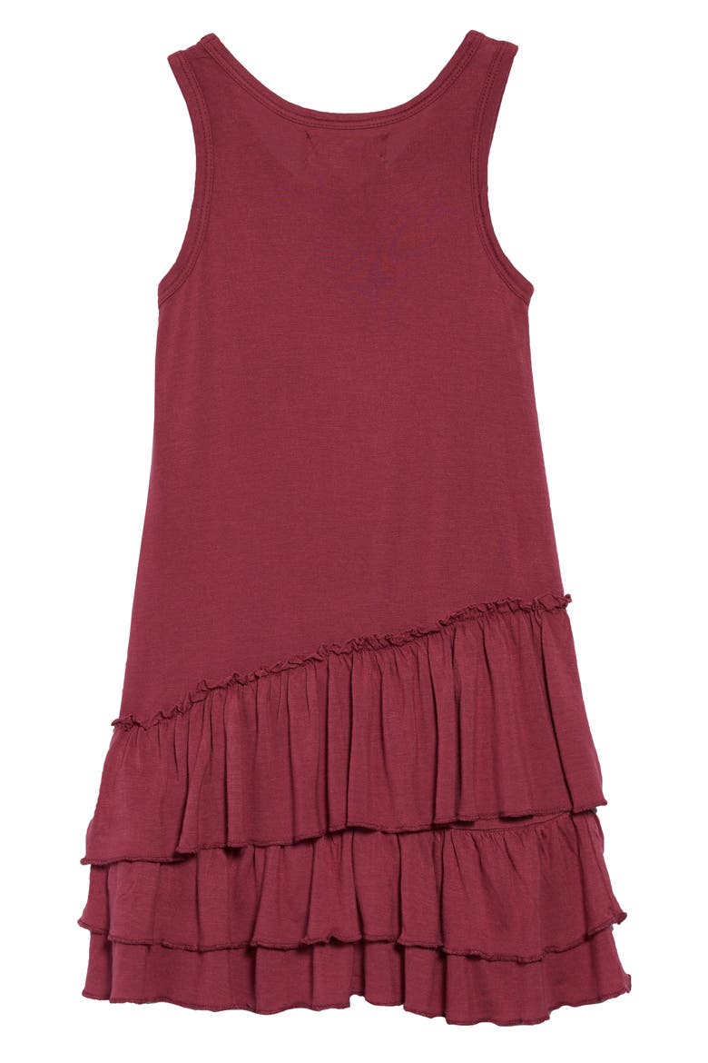 Peek Tiered Tank Dress, Alternate, color, MAROON