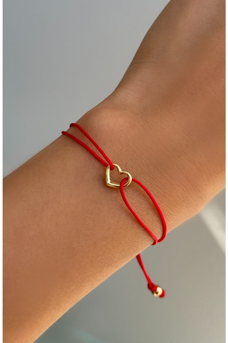 Open Heart Fortune Bracelet, Alternate, color, RED