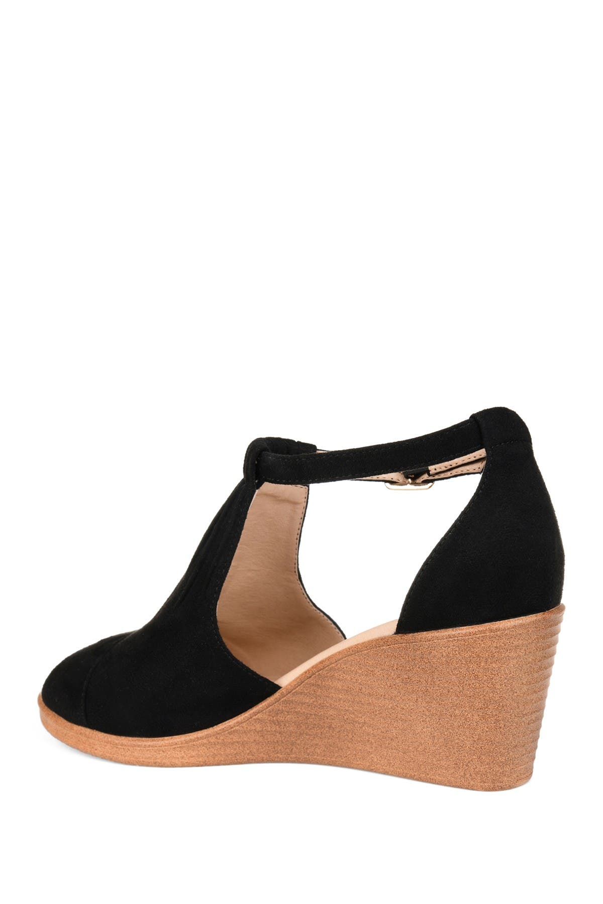 Journee Collection JOURNEE Kedzie Wedge Sandal, Alternate, color, Black
