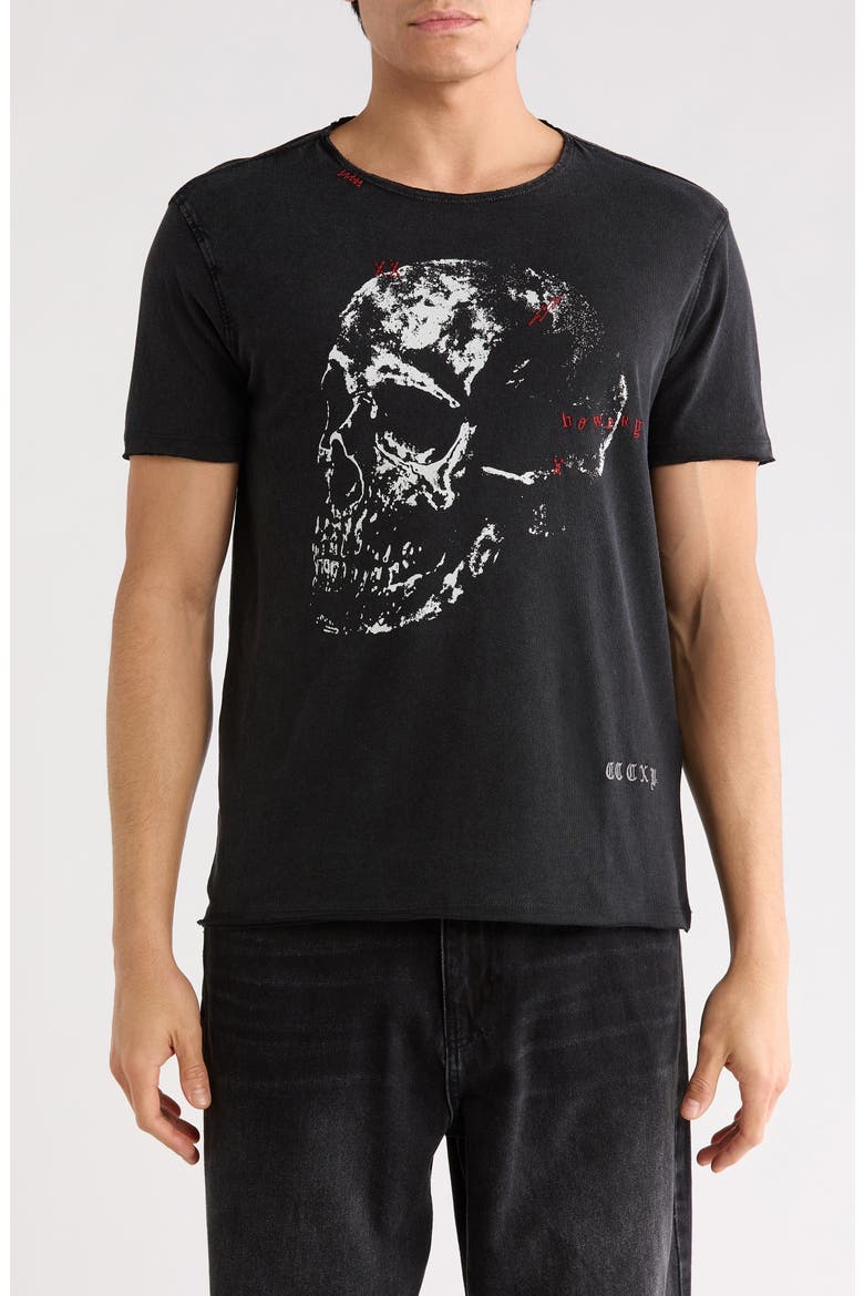 Bowery Skull Graphic T-Shirt, Main, color, BLACK