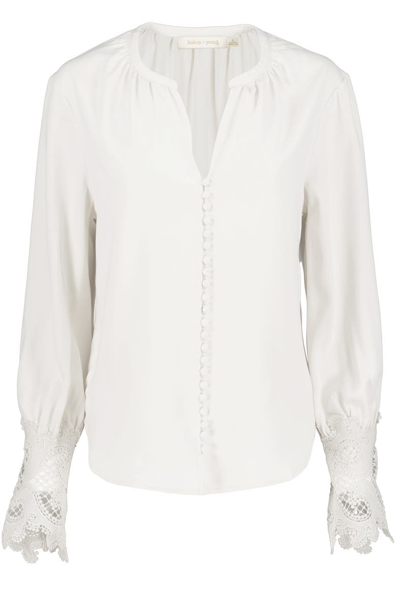Ariel Lace Detail Blouse, Alternate, color, White