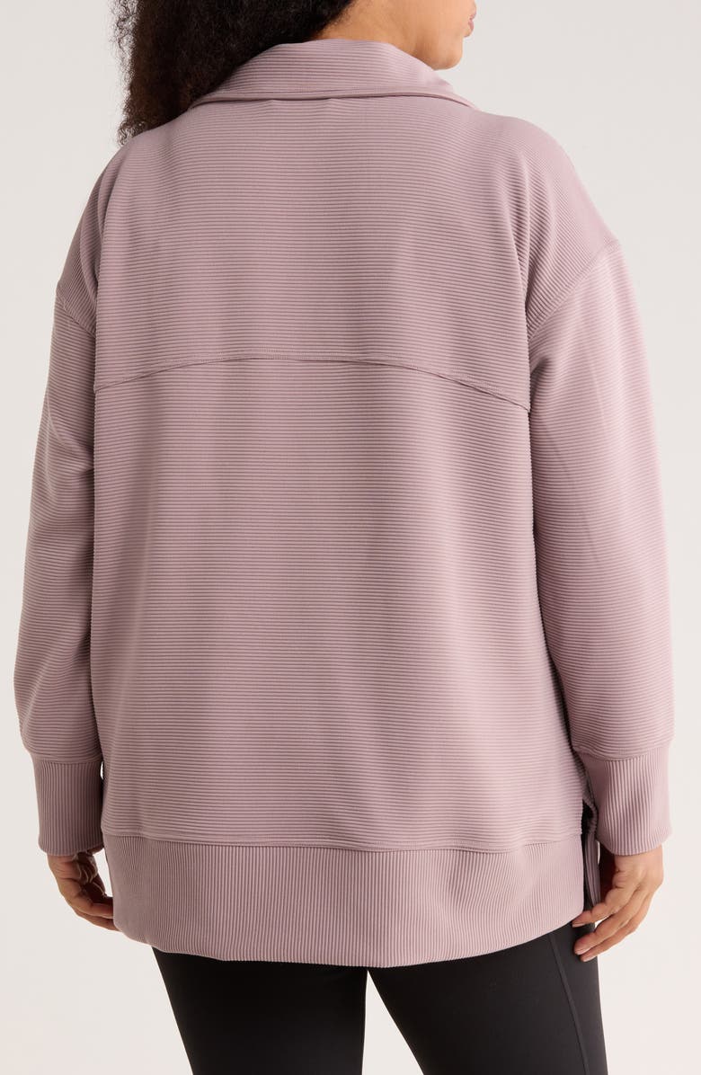 Zella Kickback Ottoman Half Zip Tunic, Alternate, color, Purple Dove