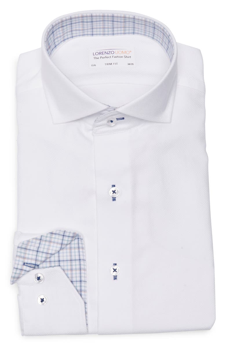 Lorenzo Uomo Trim Fit Textured Dress Shirt, Alternate, color, 