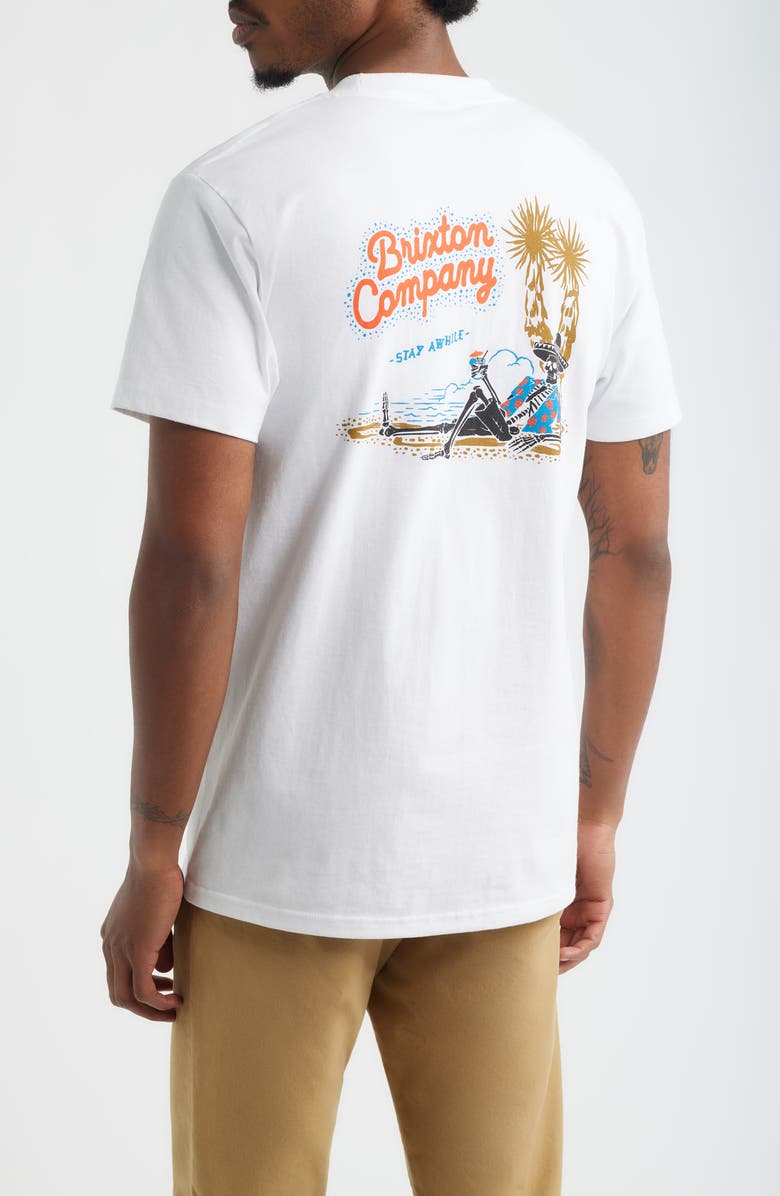 Brixton Stay While Cotton Graphic T-Shirt, Alternate, color, White