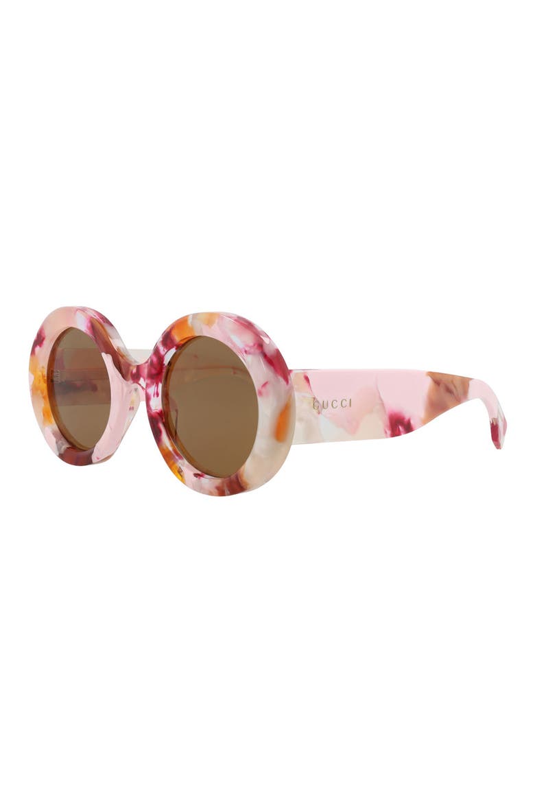 52mm Round Sunglasses, Alternate, color, PINK PINK BROWN