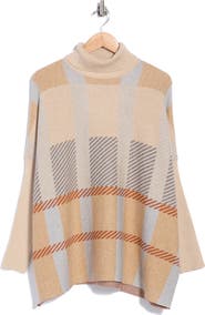 Joseph A Clubhouse Plaid Turtleneck Sweater