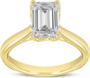 LuvMyJewelry Rahina 14K Yellow Gold Emerald Lab Grown Diamond Solitaire Engagement Ring - 1.5 Ct