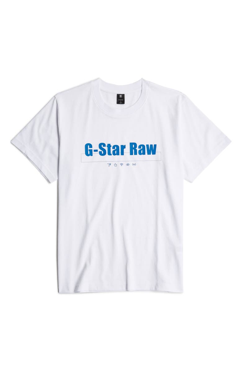G-STAR Symbols Print Loose Organic Cotton Graphic T-Shirt, Alternate, color, White