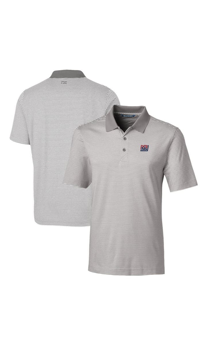 Cutter & Buck Men's Cutter & Buck Gray New York Giants Throwback Logo Big & Tall Forge Tonal Stripe Stretch Polo, Main, color,