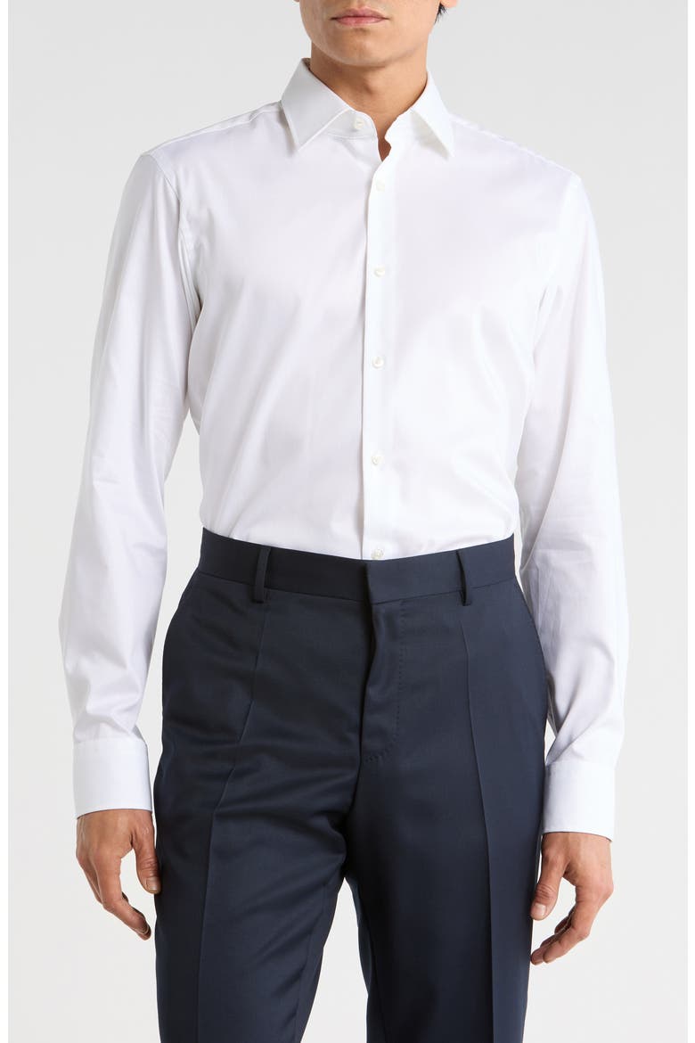Joe Kent Slim Fit Easy Iron Dress Shirt, Main, color, WHT