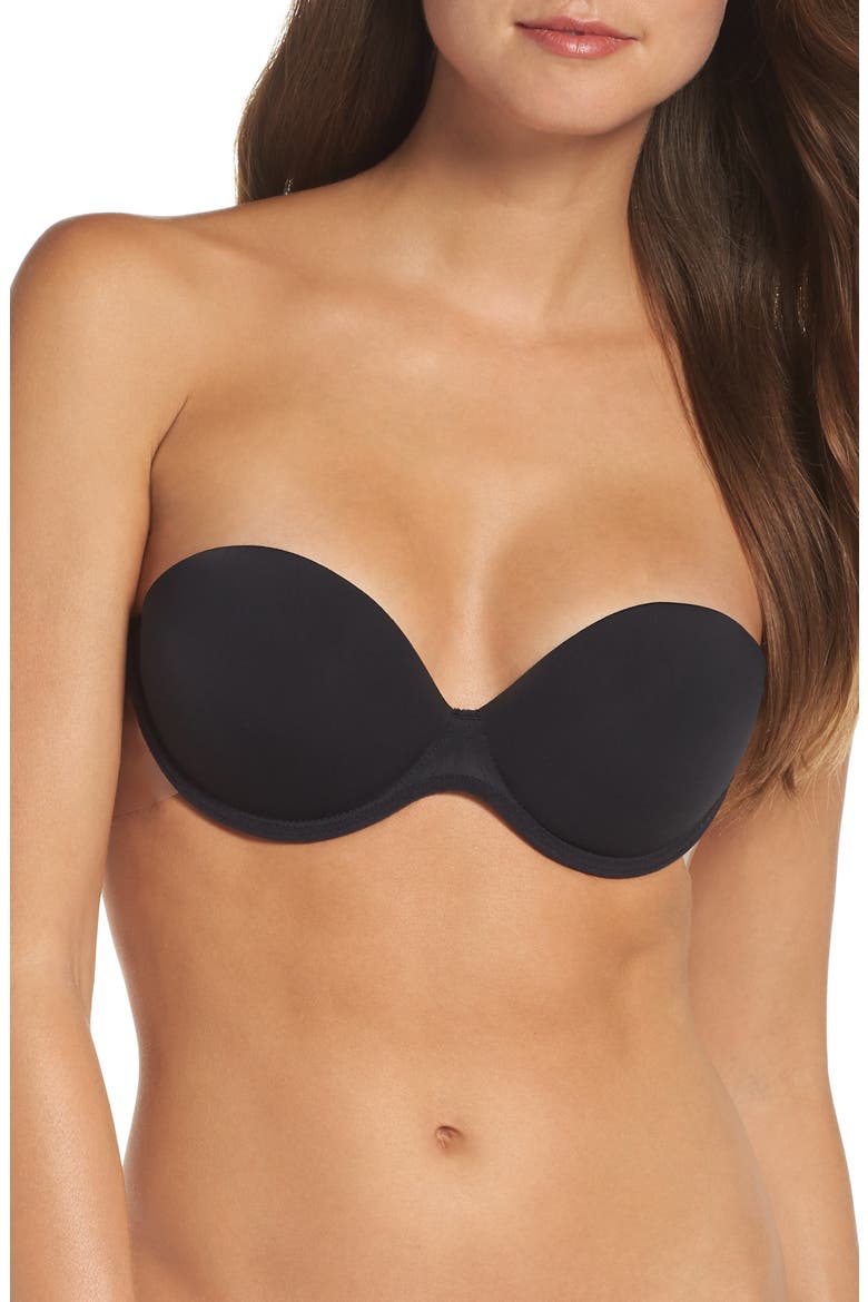 Go Bare Backless Strapless Underwire Bra, Main, color, BLACK