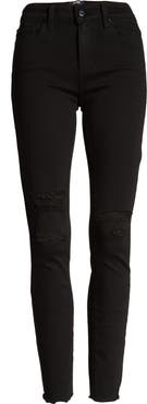 PAIGE Verdugo Deconstructed Hem Distressed Ankle Skinny Jeans