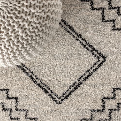 Jonathan Y Amir Moroccan Beni Souk Round Area Rug In Cream/black
