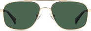 Polaroid 56mm Polarized Rectangular Sunglasses