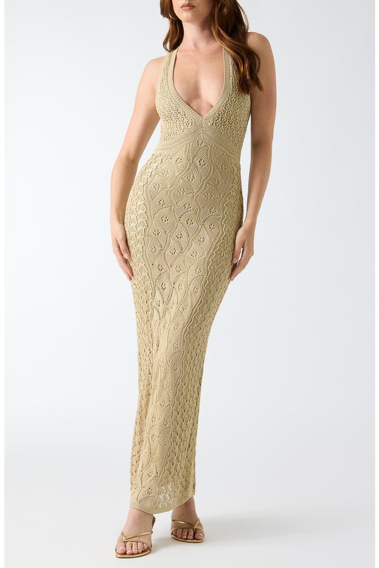 Ellie Pointelle Knit Maxi Dress, Main, color, OPEN BEIGE