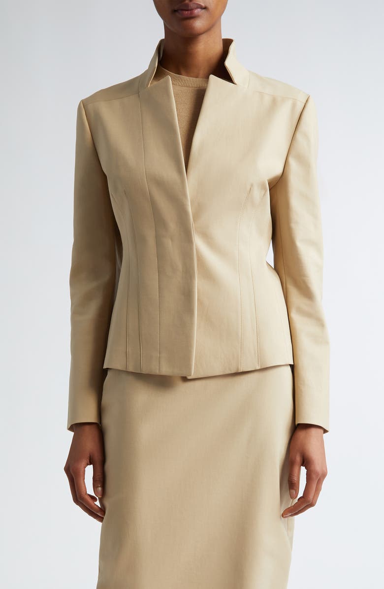Max Mara Olindo Tailored Stretch Jacket, Main, color, Ecru
