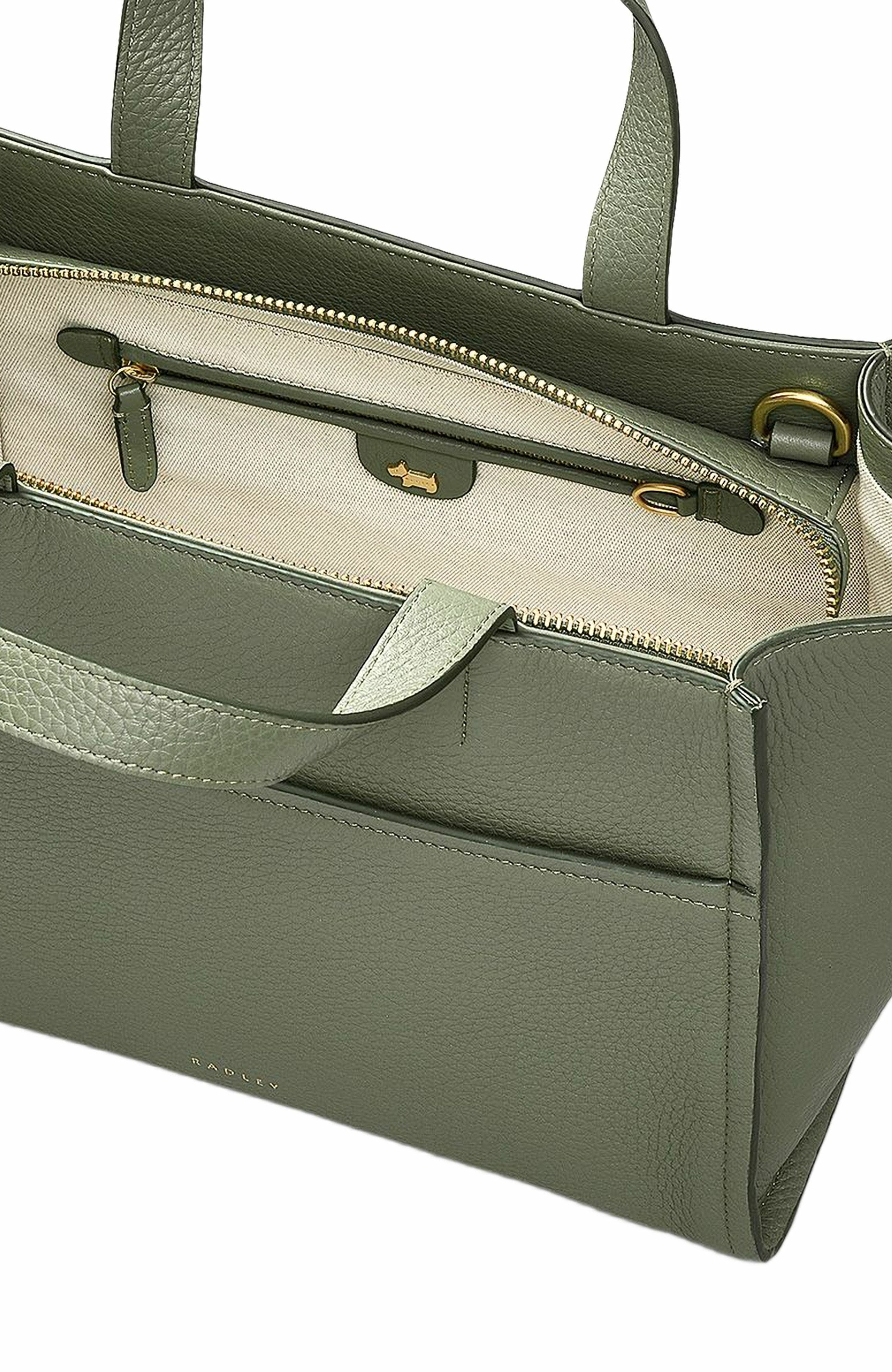 Radley Oak Street Medium Ziptop Satchel Bag, Alternate, color, Olive