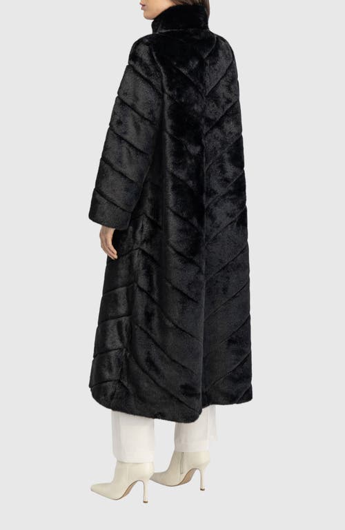 Lyla Grant Fur-free Mink (faux Fur) Coat In Black