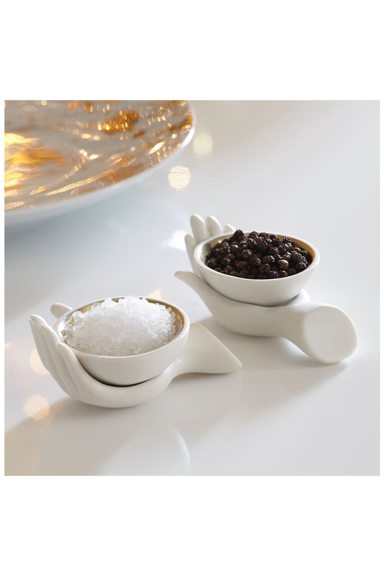 Eve Salt & Pepper Cellars Set, Alternate, color, White / Gold