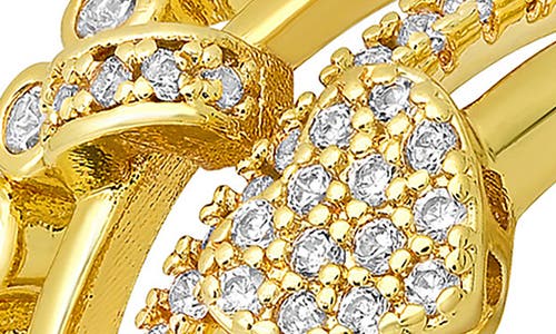Hmy Jewelry Set Of 4 18k Gold Plated Simulated Diamond Rings In Gold
