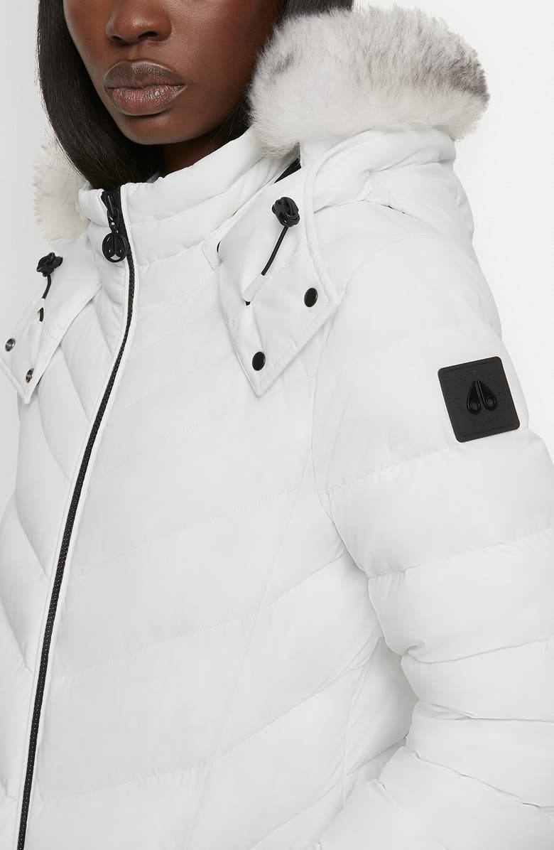 Moose Knuckles Cooper Lake Wind & Water Resistant 800 Fill Power Down Puffer Coat with Removable Genuine Shearling Trim, Alternate, color,