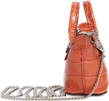 Le Pilage Cuir Croc Embossed Leather Nano Crossbody Bag