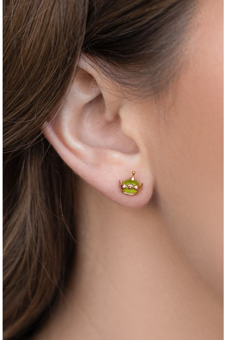 Pixar Toy Story Alien Stud Earrings, Alternate, color, GOLD