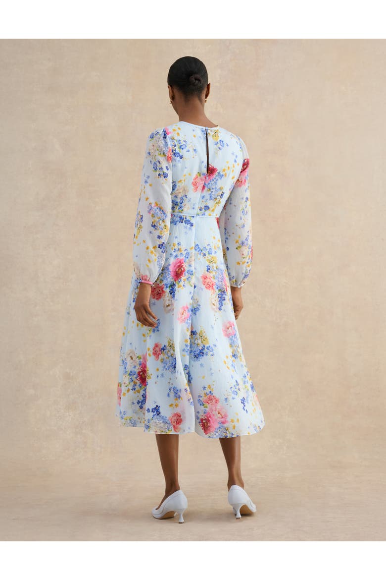Constance Floral Midi Dress, Alternate, color, Palebluemulti