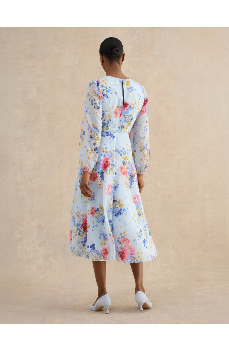 HOBBS LONDON Constance Floral Midi Dress, Alternate, color, Palebluemulti