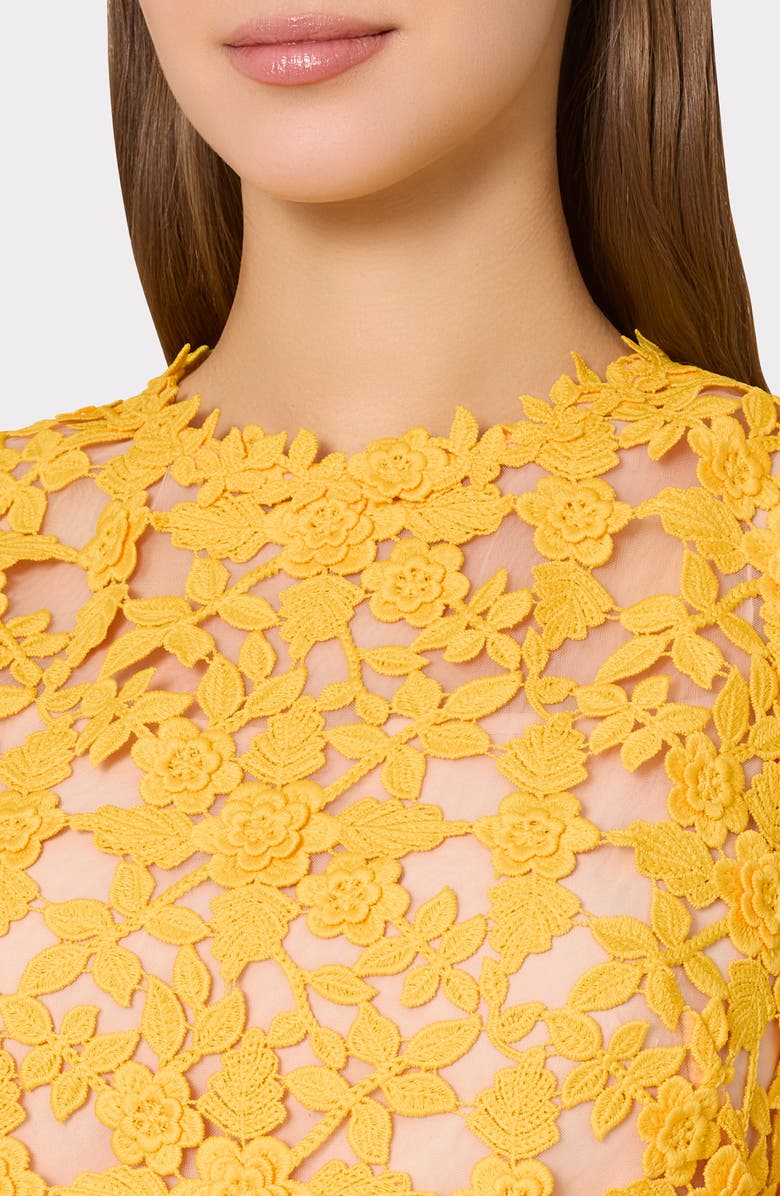 Milly Ivette Lace Minidress, Alternate, color, Yellow