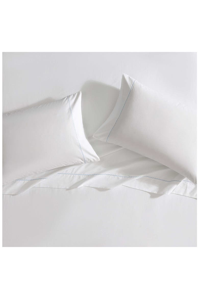 Scallop Embroidered 4-Piece Sheet Set, Alternate, color, PASTEL BLUE