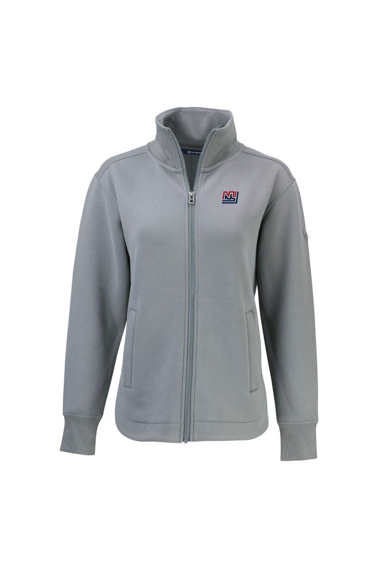 Women's Cutter & Buck  Gray New York Giants Throwback Logo Roam Eco Recycled Full-Zip Jacket, Alternate, color, Gray